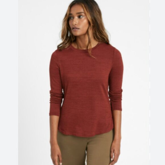 Banana Republic Luxespun Long-Sleeve Red T-Shirt - Picture 1 of 7